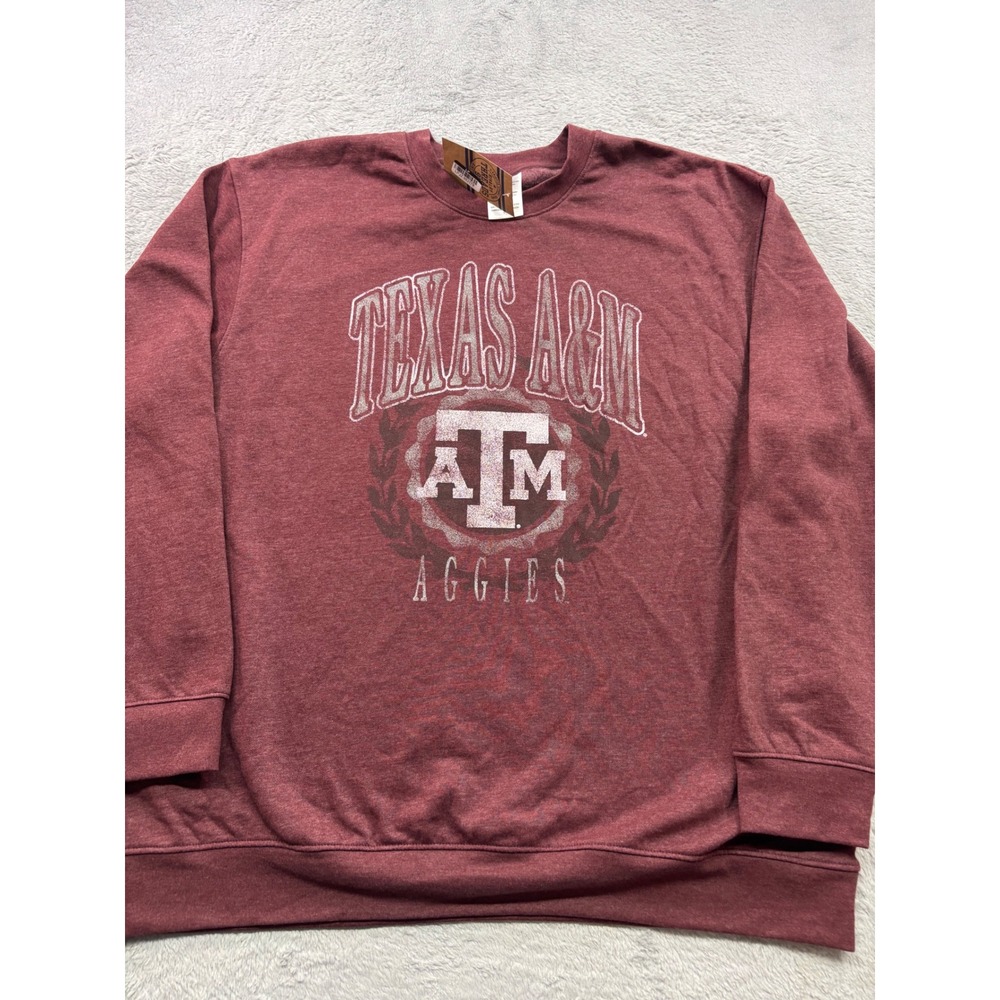 NWT Rivalry Threads Texas A&M Aggies Mens 2XL Maroon Heather Crewneck Sweatshirt
